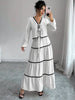 Women's Autumn Winter 2-Piece Set Dress, Casual Long Sleeve Tie-Up Top, High Waist Elegant Skirt, for Sunny Days