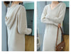 100%Pure Mink Cashmere Knitted Dress Ladies Hooded Collar Large Size Long Skirt Casual High Waist Hooded Skirts Autumn Dress