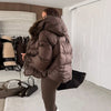 Warm Fur Collar Elastic Waist Hooded Coat Women's Elegant Waist-cinching Zippers Long Cotton Coats Winter Lady Outwear