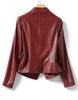 Autumn Winter Sheepskin Jacket Women Short Coat Slim Inclined Zipper Casual Tops Lady Small Outerwear Leather Blazer Coats
