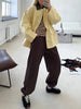 Autumn Women's Gray Sports Pants with Elastic 80% Cotton Jogging Vintage Classic Brown Sweatpants for Women