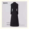 Long Black Fitted Trench Coat for Women, Chic Stylish, Single Breasted, Designer Clothing, Spring, Elegant