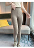 100% Cashmere Knitted Leggings Women High Waist Casual Wool Korean Trousers Solid Thicken Elasticity Ankle-Length Pants
