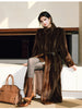 Spring Winter Long Soft Thick Warm Brown Faux Mink Fur Coat Women Elegant Chic Fluffy Overcoat