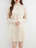 Turtleneck Sweater Women's Pullovers 100% Merino Wool Long Sweater Dress Fall Winter Warm Long Sleeve Knit Jumper Female Dresses