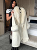 Women's Solid Color Lace Up Fur Collar Woolen Overcoat Bathrobe Style Long Loose Coat Advanced Atmosphere Autumn Winter Overwear