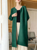 Women Solid Color Open Stitch Long Sleeve Trench Female Loose Pleated Windbreaker Spring 2J485