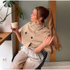 Women's Trench Cape Coat Vintage Double Breasted Short Trench Style Poncho Female Spring Woman Street Outerwear