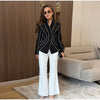 Curved Stitching Women Jacket Long Sleeve Slim Fitted Blazer Open Front Waist Truncated Outerwear Elegant Office Commuter Jacket