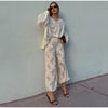 Loose Fit Lace Pants Women's Elastic High Waist Lounge Trousers Spring Lady Bohemian Casual Bottoms