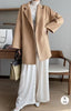 Winter Casual Adjustable Waist Wool Coat Women Water Ripples Woolen Coat Jackets Female Autumn Camel Coat Commuting