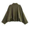 Women Suede Textured Jacket Long Sleeve Lapel Collar Loose Coats Casual Female Outerwear Chic Tops