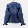 Ladies Denim Jacket Spring Autumn Long-Sleeve Women Cowboy Outerwear Elegant Single-Breasted Female Jeans Coat