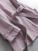 Solid-color England Style Tie-waist Mid-length Coats Long Sleeves Autumn Simple Women's Jackets