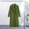 Autumn Winter Solid Women's Woolen Overcoat Urban Long Sleeve Lapel Button Female Outwear Elegant Lady Overcoats