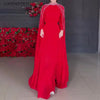 Women Robe Dress Drills Long Shawl Sleeves Chiffon Party Middle East Big Swing Lady Elegant Banquet Maxi Clothing
