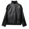 Black Jacket Women's Coat Faux Leather Jacket Outerwears Demi-Season Bomber Moto Biker Zipper Jacket High Neck Short Coat