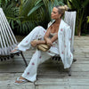 Floral Printed 3pcs Sets for Women Strap Corset Lapel Blazer Jacket Straight Pants Lady Set Vacation Outfits Suits