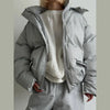 Elegant Cotton Warm Women's Jacket Autumn Winter Loose Full Sleeve Zipper Stand Collar Thicken Coats Waist Outwear Lady
