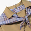 Autumn/Winter Women's Retro Plaid Double-sided Reversible Lapel Scarf Jacket Multifunctional Embroidered Coat