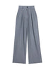 Women Solid Pleated Front Zipper Wide Leg Pants Vintage High Waist Full Length Female Chic Lady Trousers