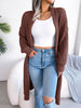 Women's Solid Color Shawl Collar Knit Cardigan Sweater for Autumn Winter Casual Vacation Coat