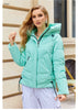 Winter Down Jacket Women Short Classic zipper Design Pocket Stand Collar Hooded Slim Coat Women Parkas 83319