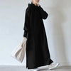 Women Loose Hooded Long Maxi Dress Spring Autumn Female Tie Collar Long Sleeve Baggy Straight Sweatshirt Dresses JYFS-2175