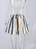 Colorful Striped Wide Leg Trousers Women Bohemian High Waist Multi-color Panelled Slim Straight Pants Lady Beachwear