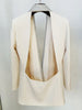 Designer Long Blazer Women's Stylish Backless Diamonds Beaded Shawl Collar Long Blazer