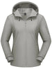 Womens Fleece Lined Softshell Jacket Waterproof Hiking Coat with Hood Thumbholes Lightweight Windproof Full Zip Jacket