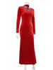 Velvet Scarf Solid Elegant Women Dresses Winter U Neck Long Sleeve Sheath Bodycon Hip Wrap Sexy Club Female Slim
