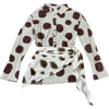 Silk Scarf Strap Patchwork Dress Women Sexy Single-Breasted Full Sleeve Polka Dot Print Hottie Music Festival Bodycon