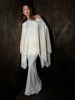 Satin Lace Patchwork Cape Shawl Skirt Set Women Elegant High Waist Fishtail Maxi Skirt Suit Lady Spring Fall Party Outfits