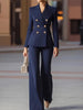 Autumn Winter Ladies Pant Suit Women Striped Female Business Work Wear Jacket Blazer and Trouser Formal 2 Piece Set