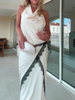 Lace Crop Top And Slit Long Skirt 2 Piece Set Women's Sexy Deep V Neck Tops High Waist Slim Dress Sets Elegant Outfit