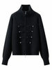 Casual Women's Cardigan Sweater Turtleneck Zippers Full Sleeve Button Decoration Lady Coats Autumn Female Knitwear