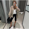 Drawstring Waist Windbreaker Jacket Women Contrast Collar Flap Pockets Long Sleeve Zip Up Coat Autumn Casual Loose Jackets
