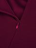 Women Elegant Square Neck 3/4 Sleeve Autumn Work Party Midi Dress Solid Color Zip Front Solid Business Casual Swing A-Line Dress