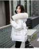 Winter Warm Duck Down Jacket Women's Clothes Glossy Fur collar Thicken Parka Short Down Coat Female