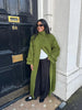 Women's High Stand Collar Double Breasted Woolen Overcoat Belted Waist Maxi Long Cuff Strap Loose Solid Coat Winter Urban Coats