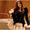 Women's Vintage Velvet Mini Dress Sweetheart Neck Puff Sleeve Dresses Floral Ruffle Tiered Skirt Romantic Party Date Outfit