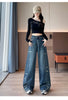 Womens Fleece Lined Jeans Loose Wide Leg Casual Slim Fit Denim Pants Comfortable Y2K Jeans Baggy Jeans Woman Clothing Jeans Y2K