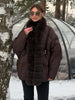 Vintage Faux Fur Patchwork Women Thicken Coat Long Sleeve Belt V-neck Female Outwear Winter Lady Streetwear