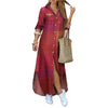 Spring Autumn Casual Shirt Long Dress Elegant Long Sleeve Button Loose Holiday Party Dresses For Women Robe Femme