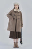Lamb Wool Collar Duffle Coat Women Long Wool-Like Overcoat Elegant Loose Fit Warm Winter Outerwear Clothing