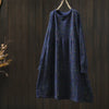 Japanese Vintage Mori Girl Floral Printed Knitted Sweater Pullover Dress Women Autumn O-Neck Long Sleeve Casual Loose Dresses