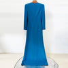 High Street Designer Party Vestido Women's Slit Sleeve Diamonds Beaded Maxi Long Dress