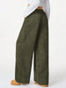 Women's Retro Corduroy Cargo Pants Casual Drawstring Straight Sports Pants Drape Daily Commuting Wide Leg Pants