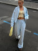 Beautiful Women's Tracksuits with A Zipper and A Hood Trousers Pink Two Piece Set Women Blue Classic Pant Sports Suit for Spring